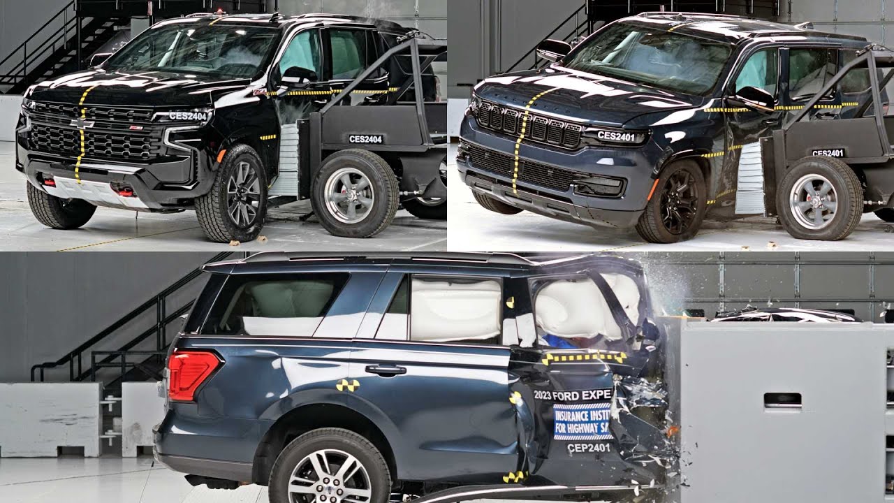 Large SUVs CRASH TEST (2024) Not so SAFE ? Tahoe, Wagoneer & Expedition YouTube