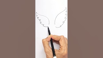 How to draw angel wings easy #drawing  for beginners #satisfying