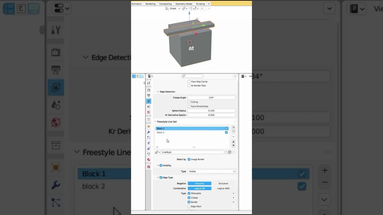 Separate Freestyle Line Styles in Blender 3D