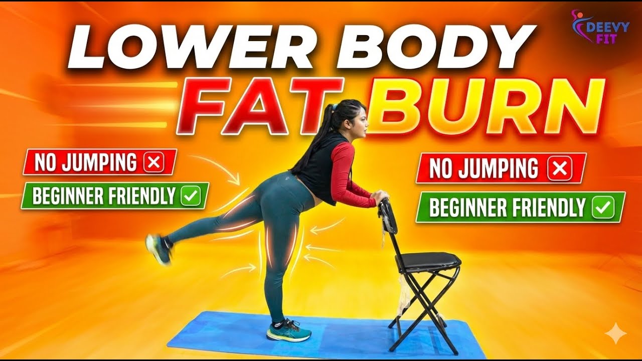 Lower Body Fat Reduction Workout for Beginners | No Jumping | Burn Fat at Home 🔥