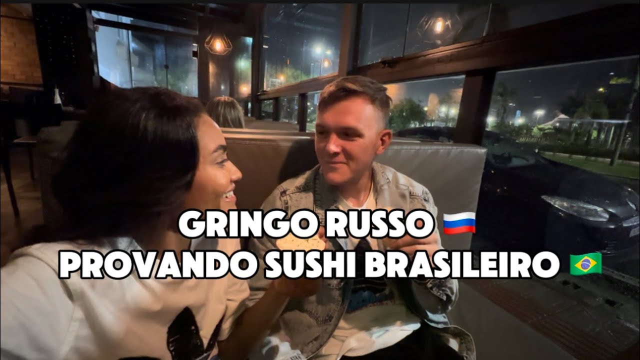 REAÇÃO DO GRINGO PROVANDO SUSHI BRASILEIRO