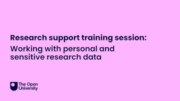 Working with personal and sensitive research data
