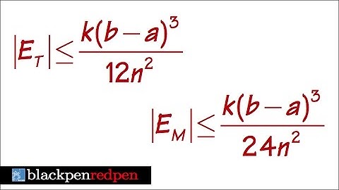 Error Bound Formulas for midpoint and trapezoid rules, sect7.7#19b