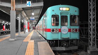 【4K60P】【アイスグリーン50周年HM】西鉄5000形電車(MB-3189-A)(抵抗制御)到着・発車シーン集+乗車動画(走行音) 2025.12