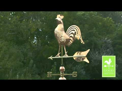GD616P Jumbo Barn Rooster Weathervane Polished Copper