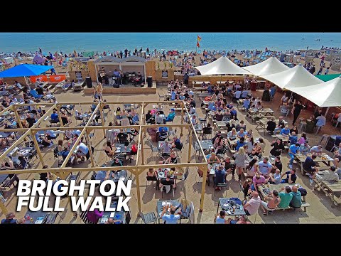 Download BRIGHTON, ENGLAND 🇬🇧 Full walking tour - City centre and seaside on a bank holiday weekend 🏖