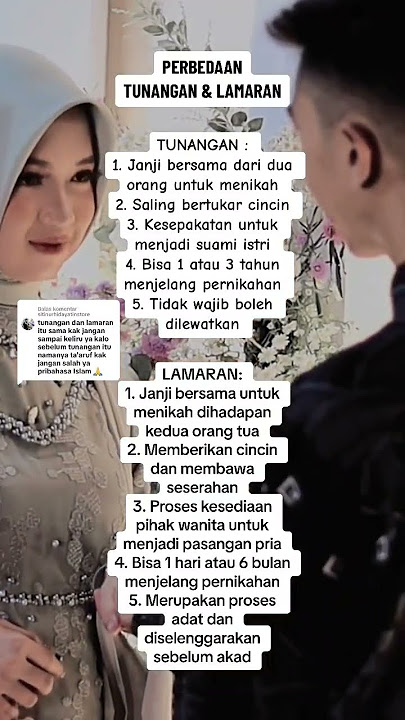 Perbedaan Lamaran x Tunangan #pernikahan #lamaran #tunangan