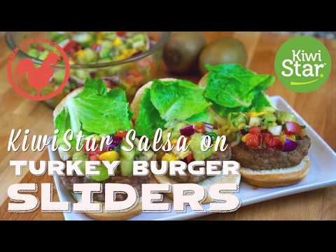 KiwiStar Salsa on Turkey Burger Sliders