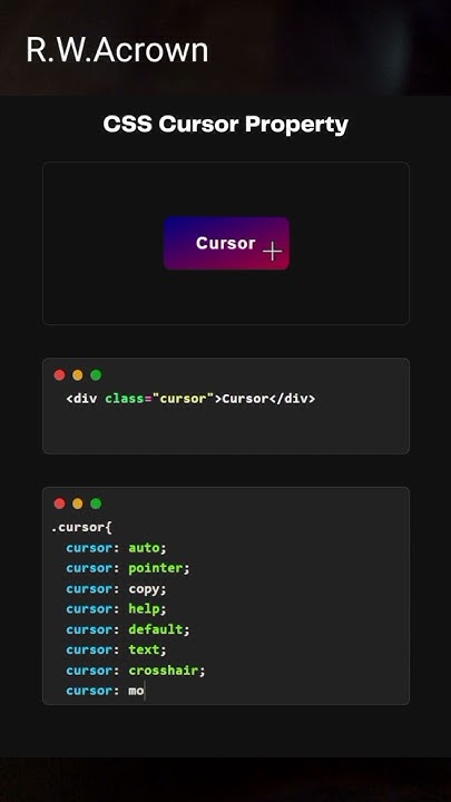 How to Change Mouse Cursor in CSS | Mouse Pointer | CSS Cursor Property ...