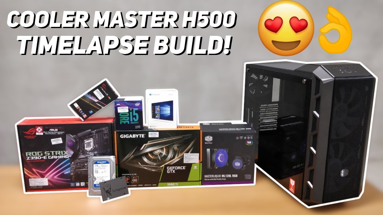 Cooler Master H500 Time Lapse Build - i5-9600k & GTX 1660Ti Gaming PC