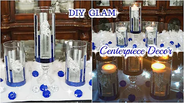 DOLLAR TREE DIY | GLAM EVENT CENTERPIECE DECOR | EASY & SIMPLE | BLING WEDDING DECOR IDEA 2019