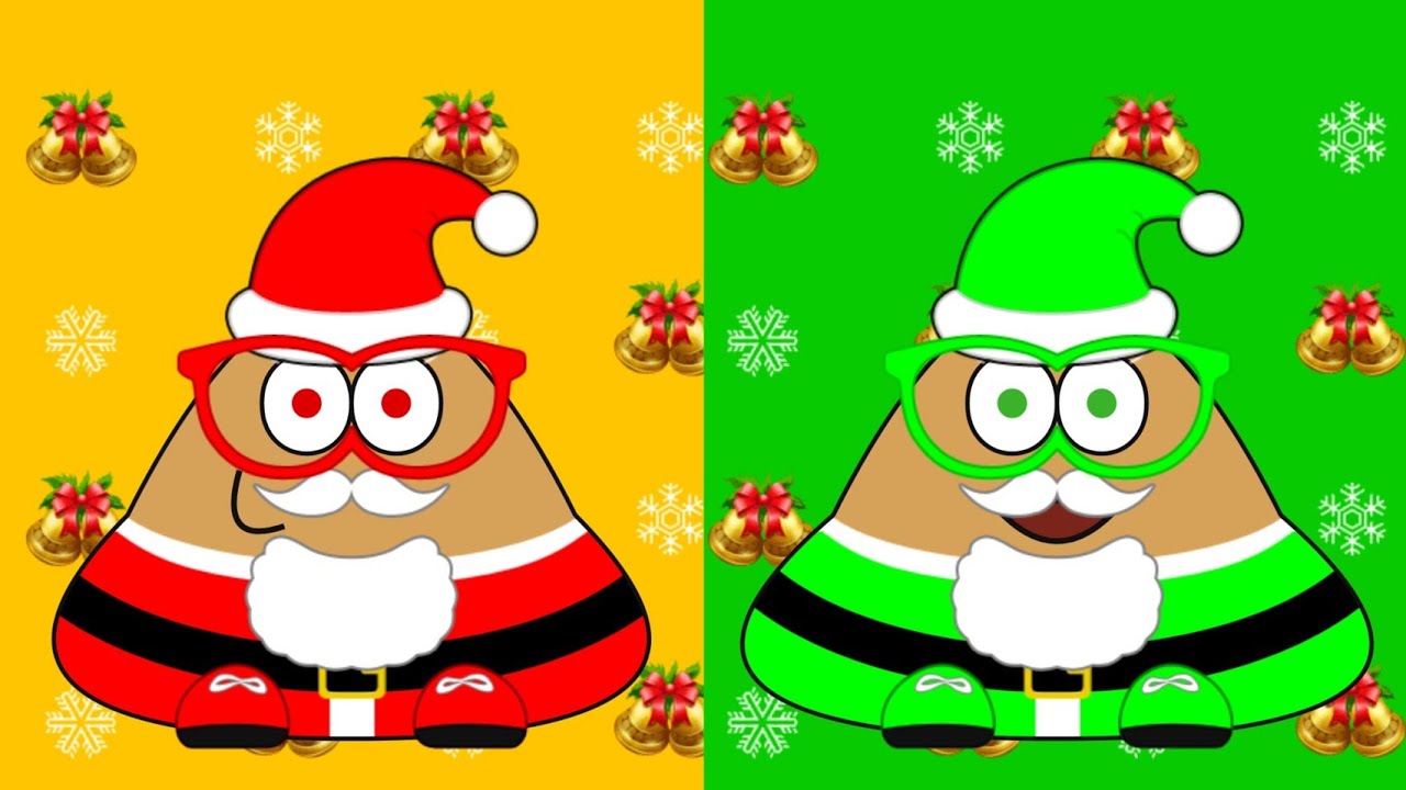 POU NOEL VERMELHO VS POU VERDE-Food Drop - YouTube