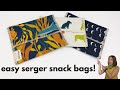 How to sew a snack bag on a serger - Easy beginner serger project!