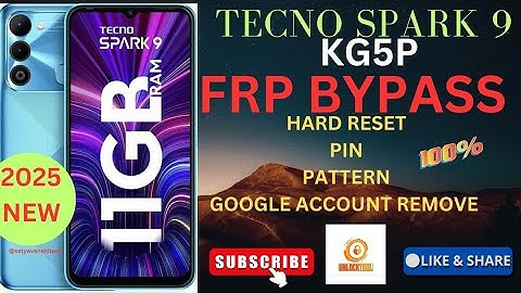 Tecno Spark 9 KG5P frp by unlock tool|hard reset pattern unlock bypass