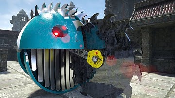 Pacman and His Robot Friends Face Danger in a Maze of Traps, Monsters, and Villains