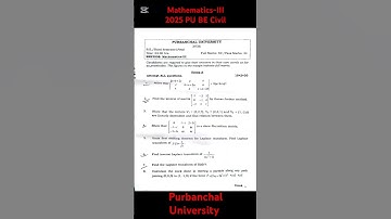 Mathematics-III 2025 BE Civil Purbanchal University Exam paper #purbanchaluniversity