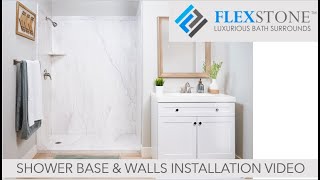 FlexStone Installation  Shower Base & Walls (Full Video)