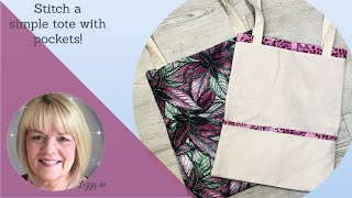 Simple tote bag, perfect for beginners -  Free pattern - Lizzy Curtis