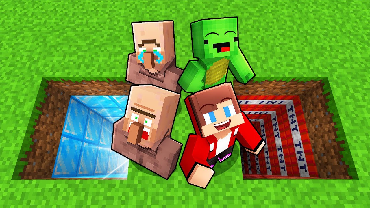 Mikey & JJ vs Villagers Choose the Right Hole in Minecraft (Maizen)