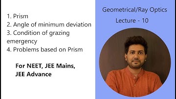 GEOMETRICAL/RAY OPTICS L:10| Prism, Angle of minimum deviation, condition of grazing emergency