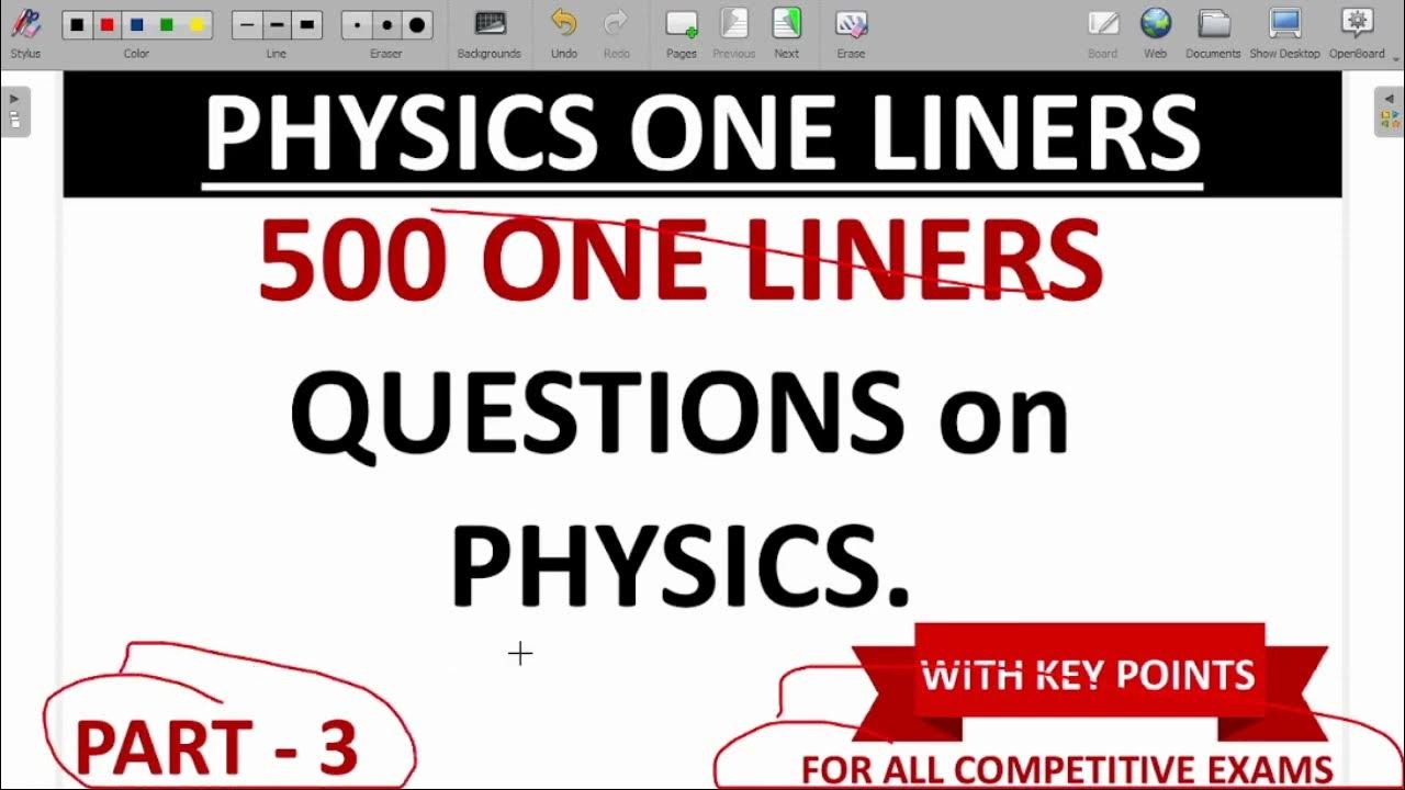 Physics One Liners Questions for Exams One Liners Physics Questions