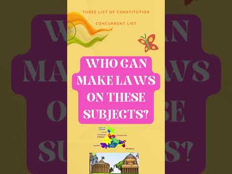 THREE LIST OF CONSTITUTION CONCURRENT LIST Federalism TIMETOSTUDY Shorts 