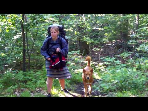 Girls and thir dogs on the Appalachian Trail