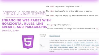HTML Line Tags: Enhancing Web Pages with Horizontal Rules, Line Breaks, and Paragraphs