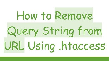 How to Remove Query String from URL Using .htaccess