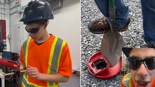 Fire bell durability testing destroying a fire alarm bell