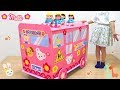 メルちゃん ようちえんバス ダンボール工作 大きいバス / Mell-chan Doll Box Fort Kindergarten School Bus : DIY