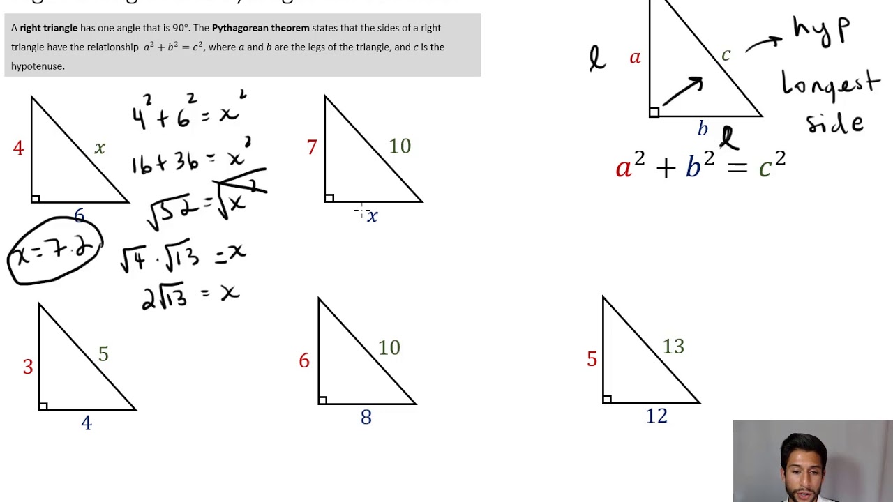 Right Triangles and Pythagorean Triplets YouTube
