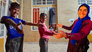Shansa with the kids, emotional and pleasant scene