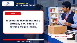 English at the Post Office | Sending a Parcel Conversation for Beginners