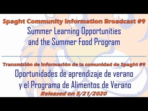 Summer Learning and Food Programs - Programas de Aprendizaje y Alimentos de Verano - SCIB #9