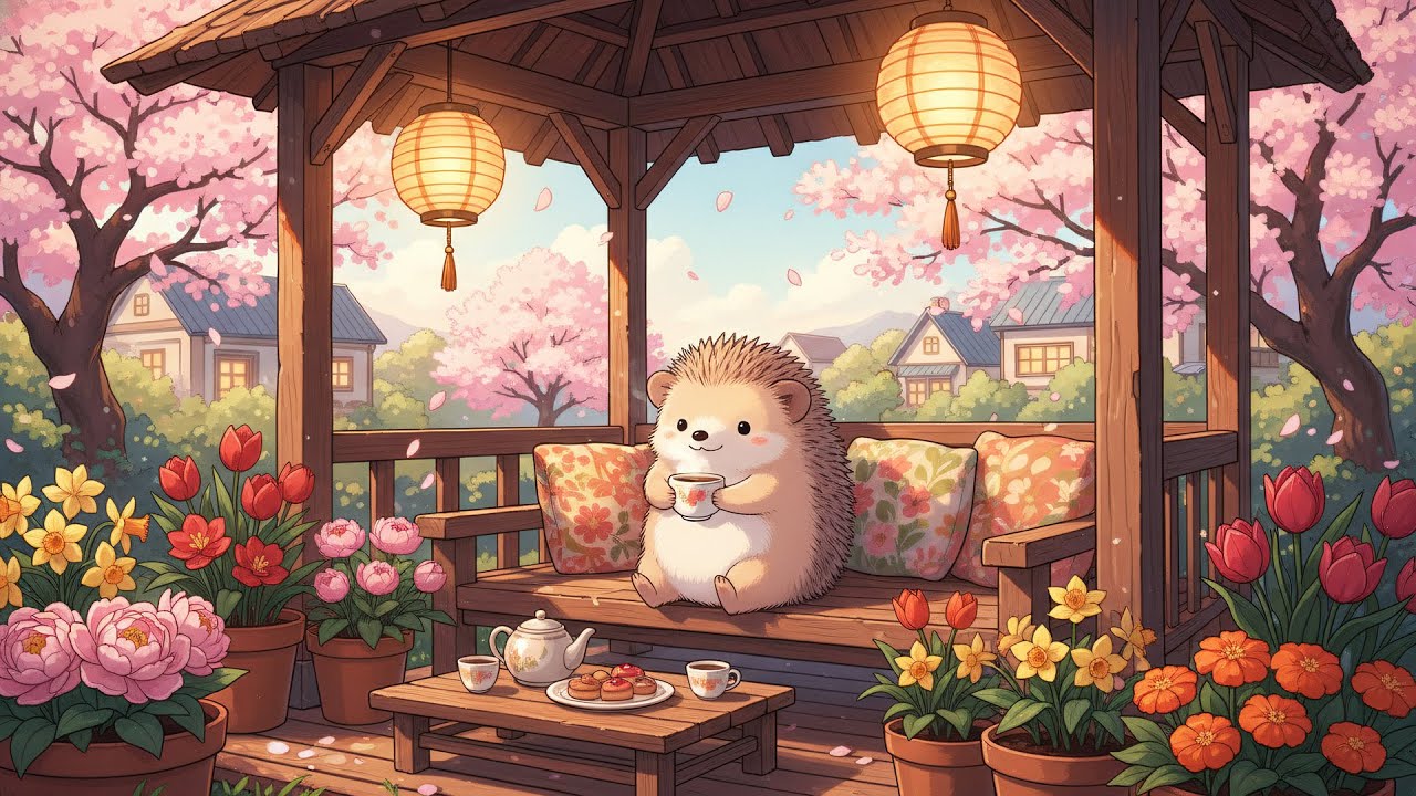 Cozy Spring Tea Garden Lofi 🌸🍵 | Gentle Beats for a Calm, Peaceful Afternoon