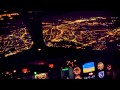 Night Landing in Wroclaw - cockpit view - SAAB 340