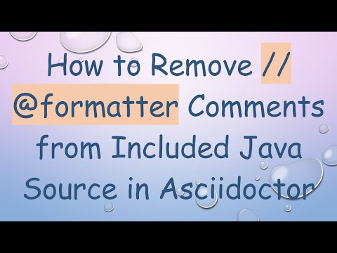 How to Remove // @ formatter Comments from Included Java Source in Asciidoctor