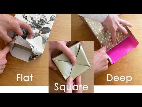Basic gift wrapping Japanese style: flat, deep and square box