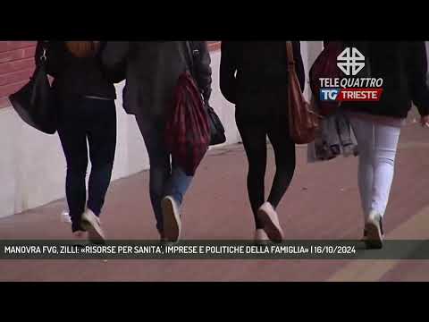 MANOVRA FVG, ZILLI: «RISORSE PER SANITA', IMPRESE E POLITICHE DELLA FAMIGLIA» | 16/10/2024