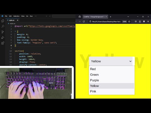 HTML CSS Dropdown Menu Tutorial: Change Background Color Dynamically