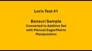EaganMatrix Loris (Resynthesis) Additive Set Test #1