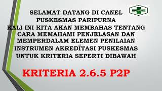 KRITERIA P2P PUSKESMAS