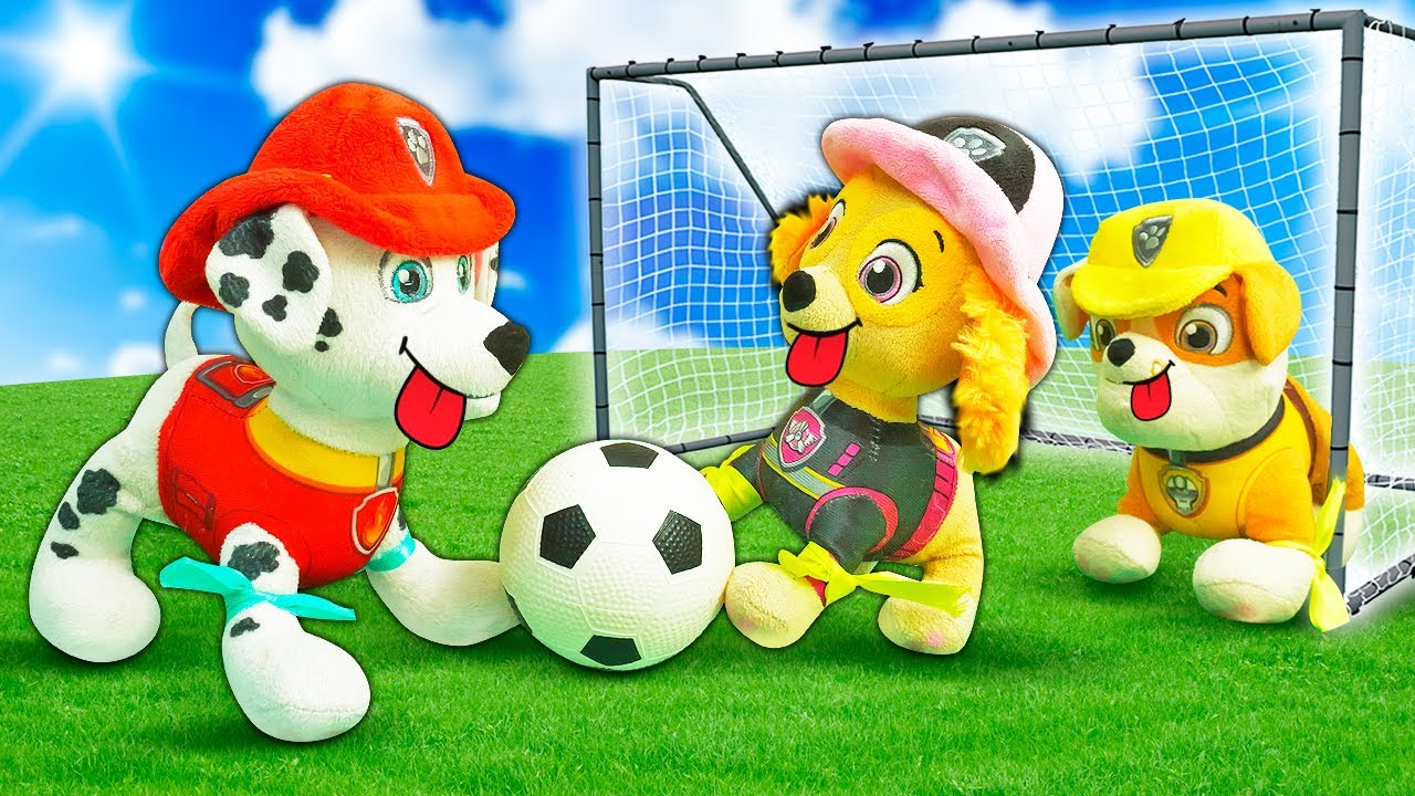 Vamos jogar bola com a Patrulha Canina em português. Brincadeira