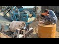 Making New Crusher Roller On Big Lathe Machine || Massive Manual Machining Process