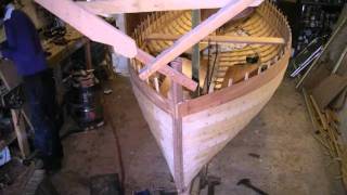 Timelapse film of the Mayflower, a 14' clinker dinghy built by Marcus Lewis at Fowey