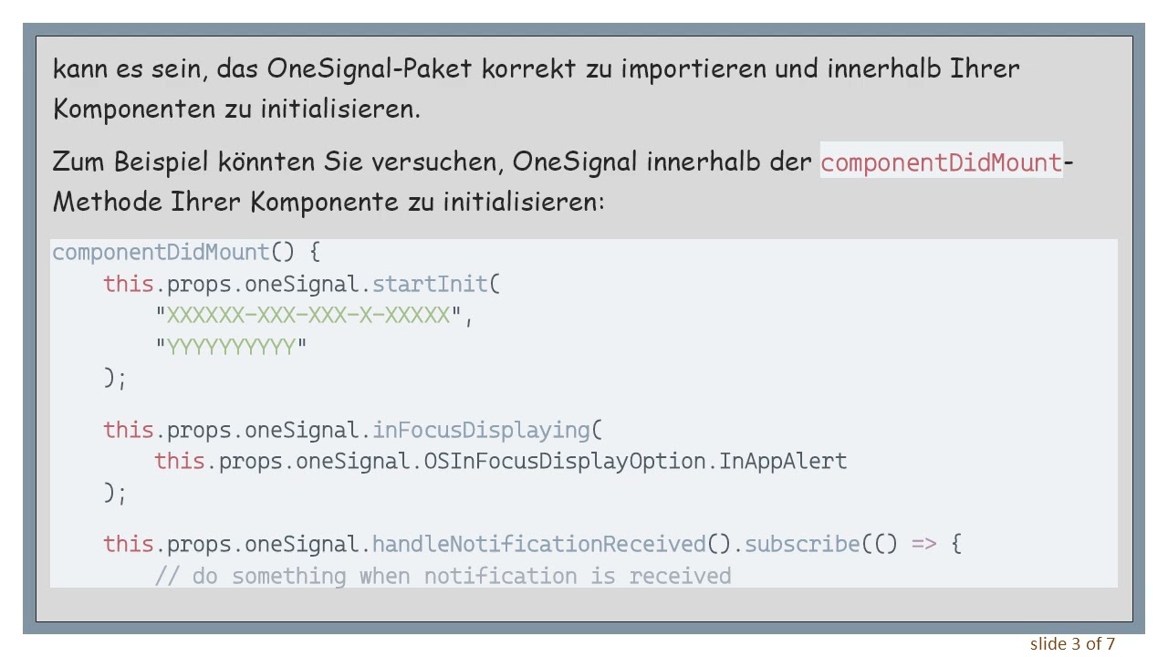 Wie man das OneSignal SDK in Ionic mit React.js initialisiert