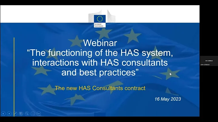 Webinar 'The functioning of the HAS system, interactions with HAS consultants and best practices'