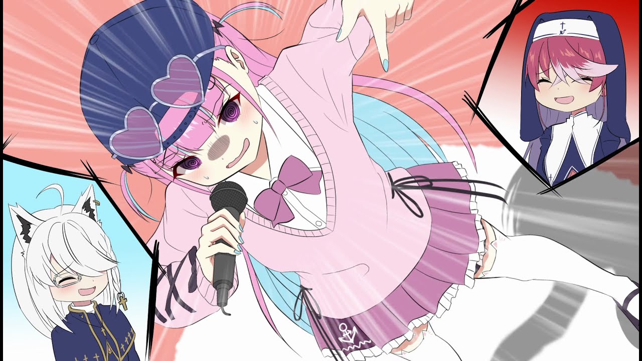Minato Aqua, a high school debutant trying to force herself to act cheerful【Animated Hololive】