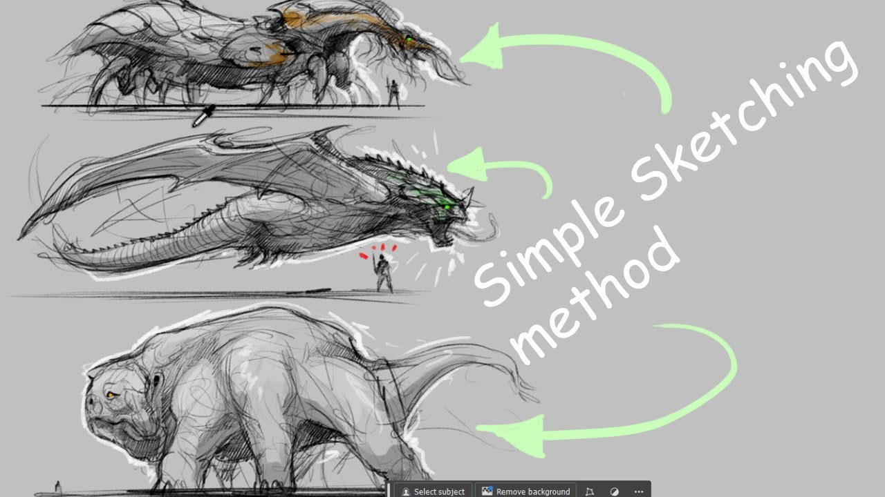 HOW TO Digitally Sketch Creatures from Scratch in Minutes! - YouTube
